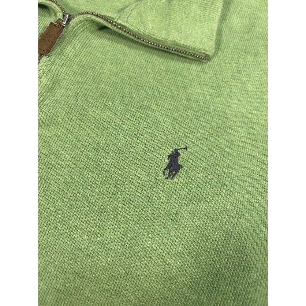 Polo Ralph Lauren 1/4 Zip Sweater‎ Men's XL Green Preppy Pony Cotton Long Sleeve - Picture 4 of 7